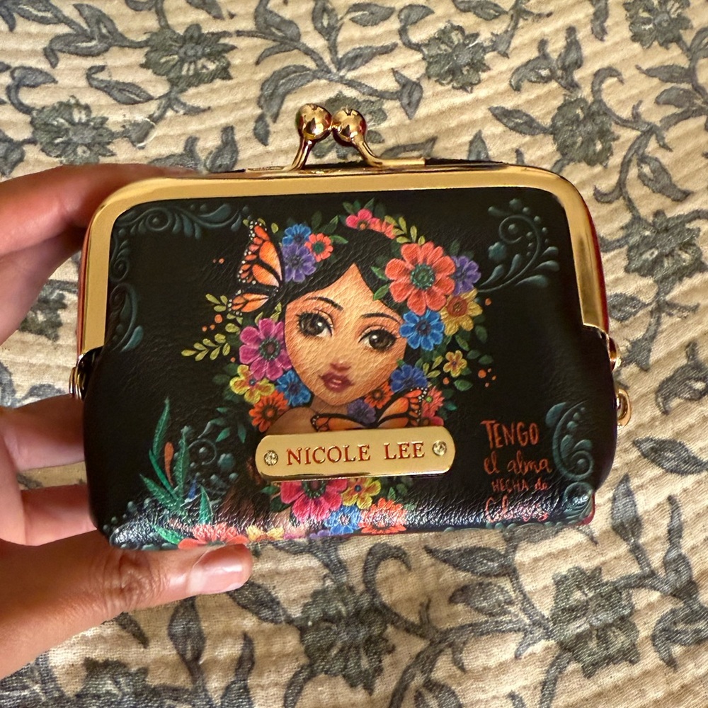 Nicole Lee Black Artistic Clutch with Gold-Tone Details - Picture 2 of 6